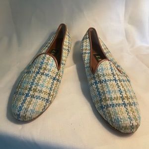 Zalo Size 8 Pastel Plaid Embroidered Flats